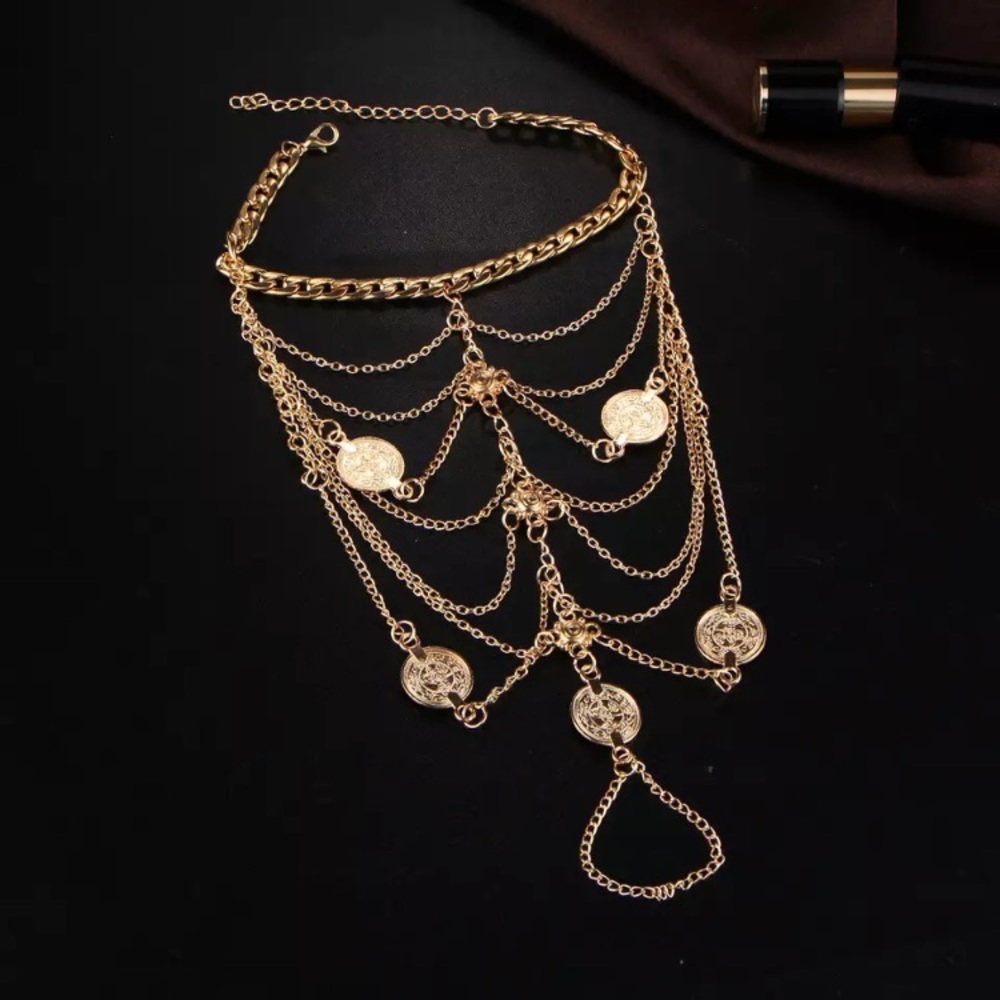 5⭐️ FAV BESTSELLER Set of Two Gold Coin Anklets - Picture 2 of 3